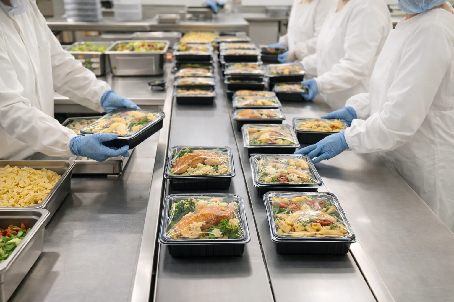 Zespół przygotowujący catering dla firm